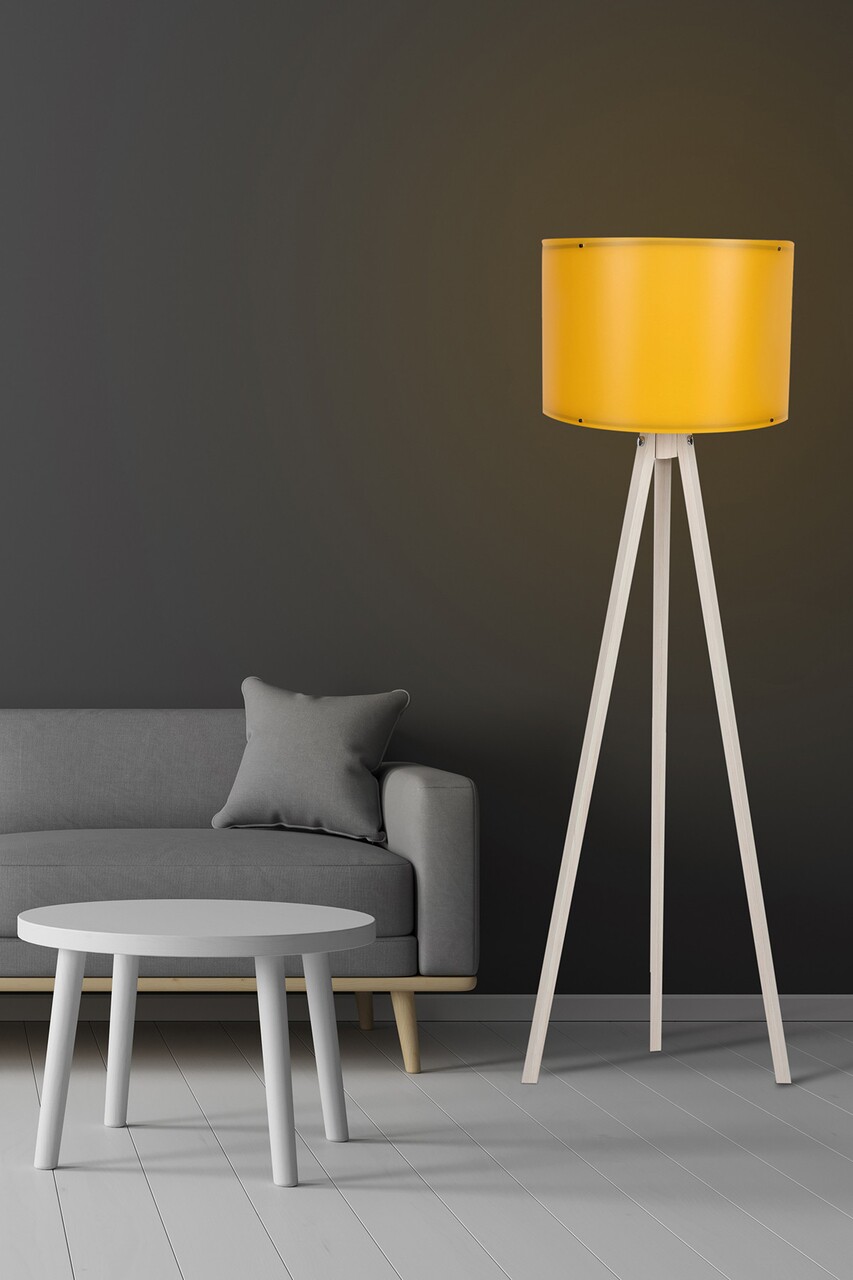 Lampadar, 117, FullHouse, 38 x 145 cm, 1 x E27, 60W, crem/galben - imagine 5